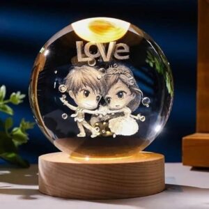 Love 3D Crystal Ball Night Light