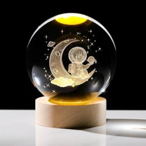 3D Moon Astronaut Crystal Ball Night Light