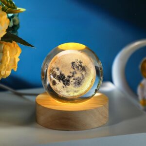 3D New Moon Crystal Night Light