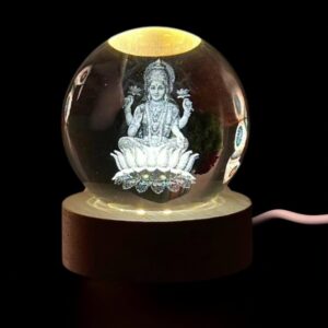 Goddess Laxmi Ji Crystal Ball Night Light Lamp