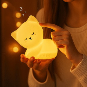 Silicone Sleeping Cat Night Lamp
